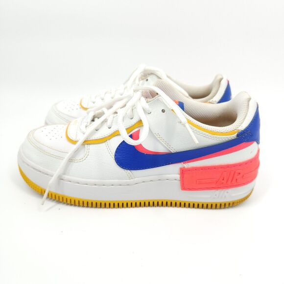 Nike Air Force 1 Low Shadow Shoes Womens Size 9 White Crimson CI0919-105 - Picture 3 of 9
